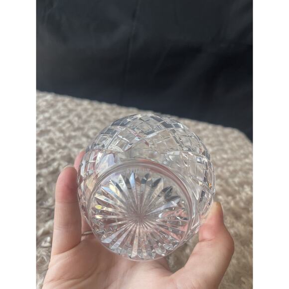 Stuart Crystal Shaftesbury Pattern Flower Vase Clear Marked 6.25” - Picture 6 of 6